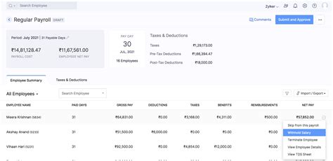 Withholding of salary .